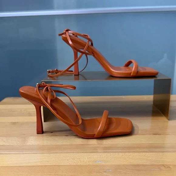 Zara Women's Strappy Square-Toe High Heel Sandals - Picture 1 of 6